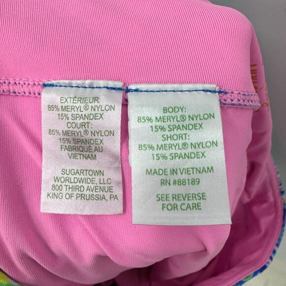 Lilly Pulitzer Luxletic Skort M Taye Pleated Social Sunset Blue Floral Tennis - Picture 8 of 9